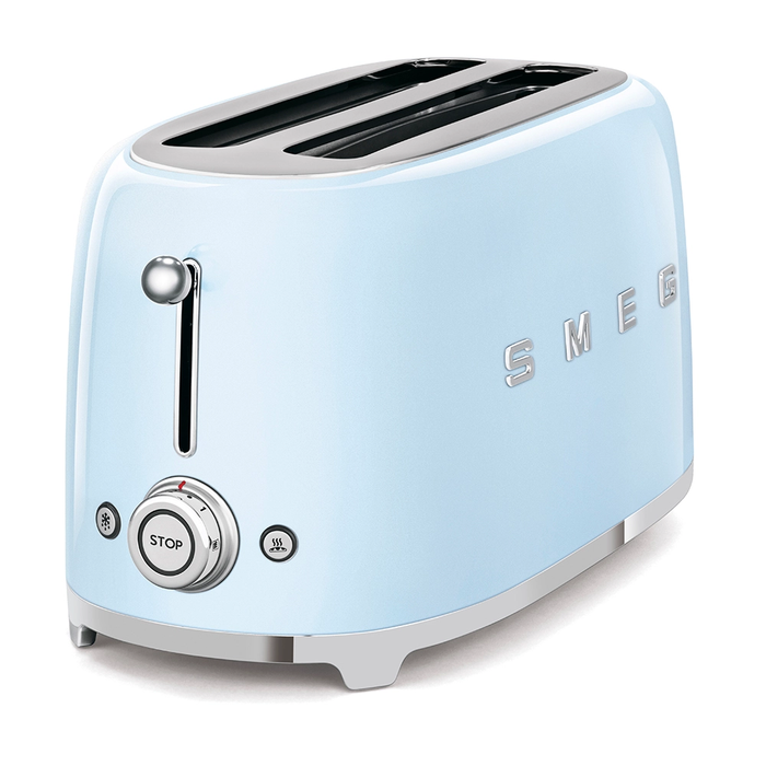 Smeg 50's Retro Style Aesthetic 4x2 Slice Pastel Blue Toaster