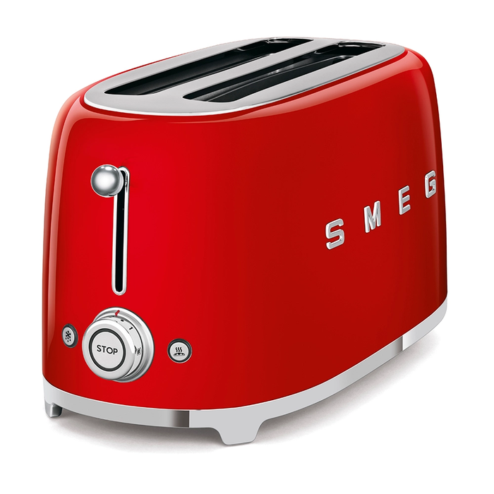 Smeg 50's Retro Style Aesthetic 4x2 Slice Red Toaster