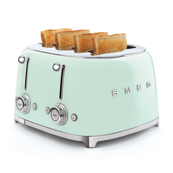 Smeg 50's Retro Style Aesthetic 4x4 Slice Pastel Green Toaster