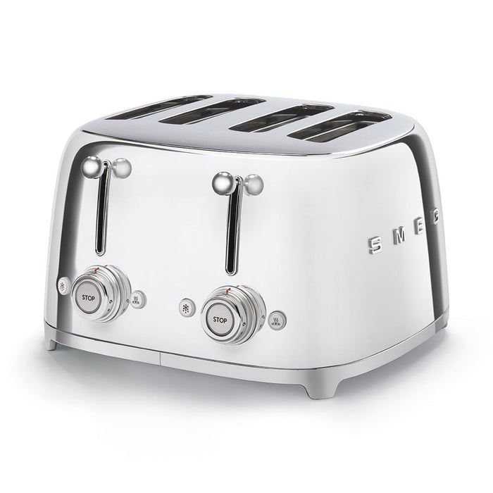 Smeg 50's Retro Style Aesthetic 4x4 Slice Toaster, Stainless Steel - LaCuisineStore