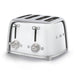 Smeg 50's Retro Style Aesthetic 4x4 Slice Toaster, Stainless Steel - LaCuisineStore