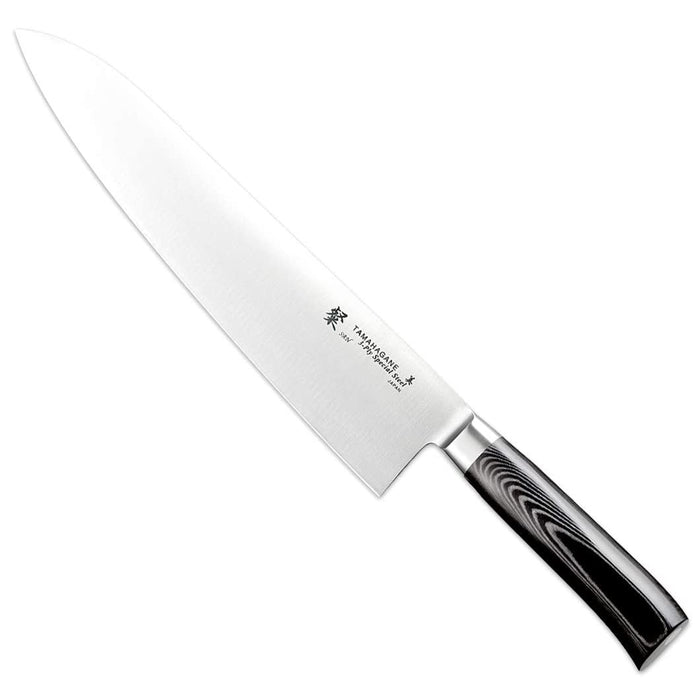 Tamahagane San 3-ply Special Steel Chef's Knife with Black Mikarta Handle, 10.5-Inches