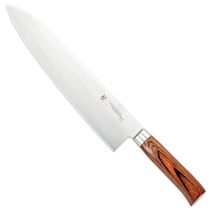 Tamahagane San 3-ply Special Steel Chef's Knife with Brown Pakkawood Handle, 10.5-Inches