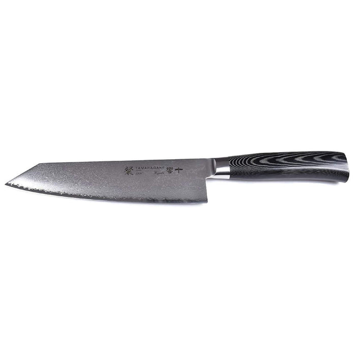 Tamahagane San Kyoto Damascus Steel Kengata Knife with Black Mikarta Handle, 7.5-Inches