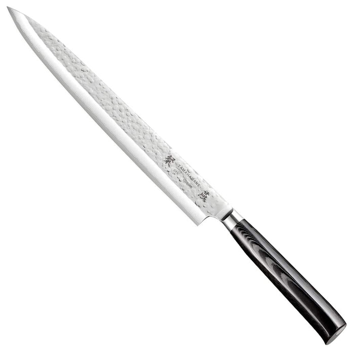 Tamahagane San Tsubame 3-ply Special Steel Sashimi Knife with Black Mikarta Handle, 10.5-Inches