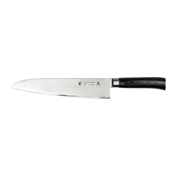Tamahagane San Tsubame 3-ply Special Steel Chef's Knife with Black Mikarta Handle, 9.4-Inches