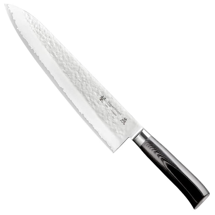 Tamahagane San Tsubame 3-ply Special Steel Chef's Knife with Black Mikarta Handle, 10.5-Inches