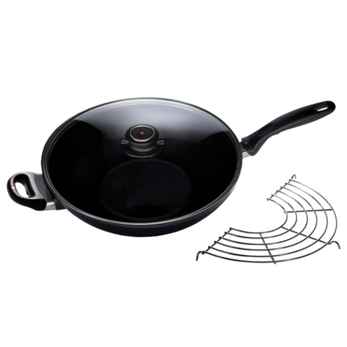 Swiss Diamond XD Classic Induction Wok with Lid and Rack, 5.3-Quart