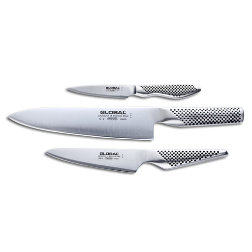Global Classic Stainless Steel Knife Set, 3-Piece - LaCuisineStore